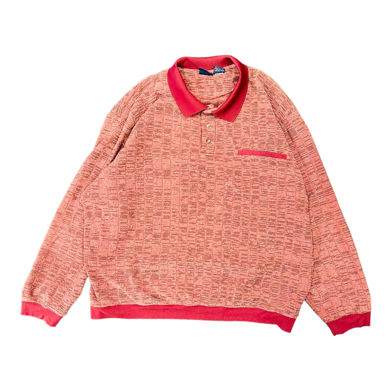 90's John Blair Terry Cloth Collard Sweater - XL - 2c