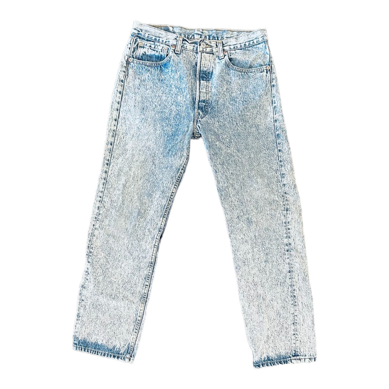 1989 Levis 501 Acid Wash Blue Jeans - 32x32 - 2c