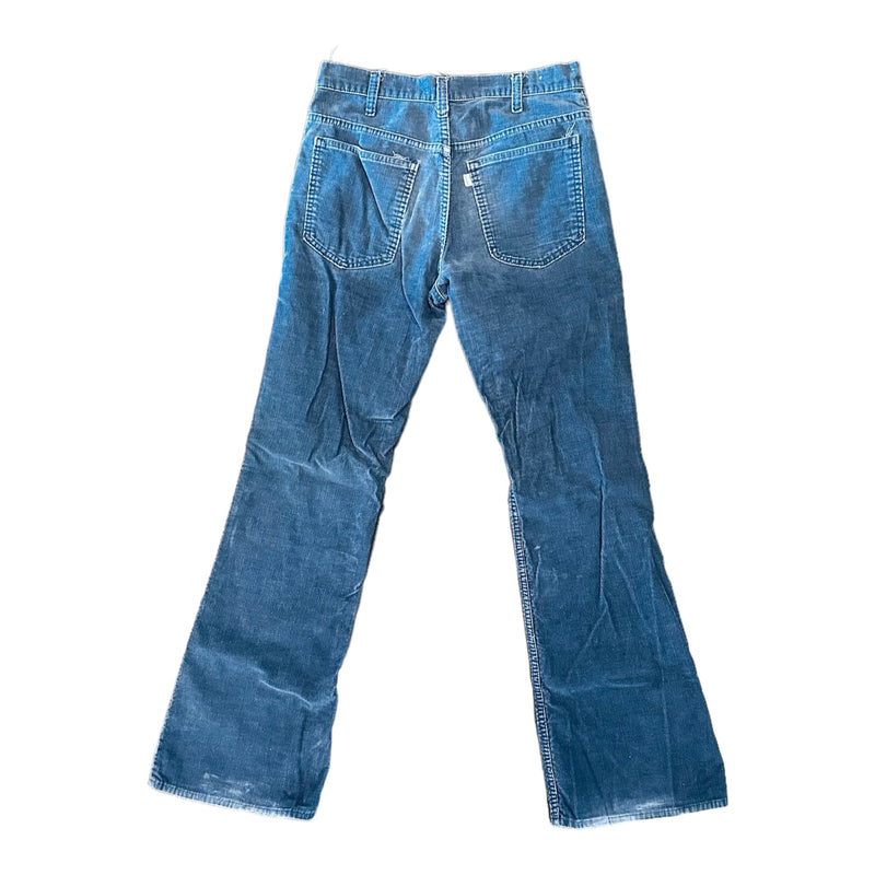 70's Levis Blue Corduroy Bell Bottom Pants - 30x32 - 2c