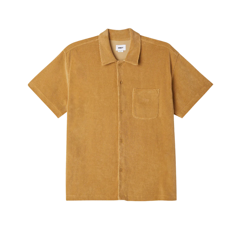 Shelther Terry Cloth Button Up - Light Khaki - Obey